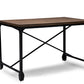 Greyson Vintage Industrial Antique Bronze Wood Desk for Home Office with Rustic Charm and Functionality