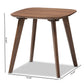 Dahlia Mid-Century Modern End Table in Walnut Wood with Stylish Design and Storage Solution