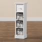 Abriella Storage Unit - Modern Grey Fabric with White Wood, Featuring 1 Drawer and Baskets for Organized Living