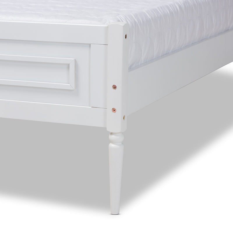 Daniella Full Size Platform Bed in Modern White Finished Wood for Stylish Bedroom Decor