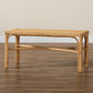 Cacaban Rattan Accent Bench Modern Bohemian Natural Brown Design for Stylish Home Decor