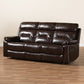 Byron Reclining Sofa Modern Dark Brown Faux Leather Upholstered 3-Seater Couch for Living Room Comfort and Style