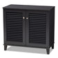 Coolidge Shoe Storage Cabinet Modern and Contemporary Dark Grey Finished 4-Shelf Wood