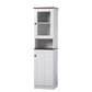 Lauren Buffet and Hutch Kitchen Cabinet in Two-tone White and Dark Brown