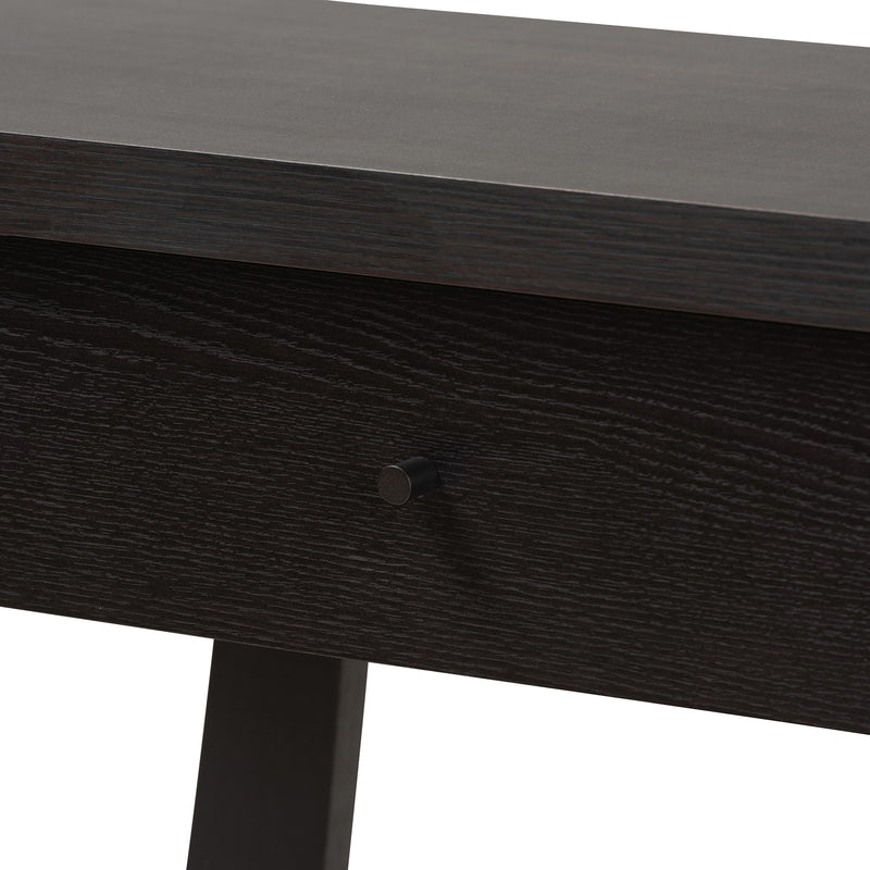 Herman Console Table Modern and Contemporary Dark Brown Finished Wood 1-Drawer