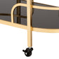 Leighton Wine Cart - Contemporary Glam Luxe Design with Gold Metal and Tempered Glass, 2-Tier Serving Cart