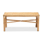 Cacaban Rattan Accent Bench Modern Bohemian Natural Brown Design for Stylish Home Decor