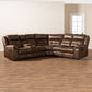 Vesa Sectional Recliner Sofa Modern and Contemporary Brown Leather-Like Fabric Upholstered 6-Piece with 2 Reclining Seats