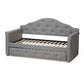 Emilie Daybed Modern Grey Fabric Upholstered Daybed with Trundle for Stylish Guest Accommodations and Versatile Living Spaces