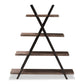 Fiera Industrial 4-Tier Display Shelf Rustic Walnut Wood and Black Metal Living Room Furniture for Stylish Home Decor