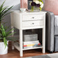 Willow End Table Modern Transitional Light Grey Finished 2-Drawer Wood