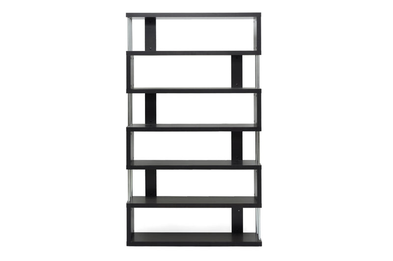 Barnes Bookcase Dark Brown Six-Shelf Modern