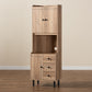 Patterson Kitchen Storage Cabinet Modern Oak Brown Finish with 3 Drawers for Organized Storage Solutions