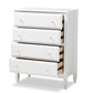 Naomi Bedroom Chest Classic White Finished Wood 4-Drawer Storage Solution for Stylish Bedrooms