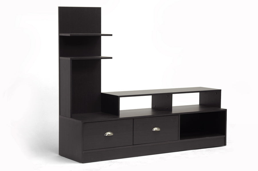 Armstrong Modern TV Stand in Dark Brown Stylish Entertainment Center with Storage for Living Room