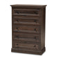 Nolan 5-Drawer Wood Chest in Hazel Walnut Finish - Stylish Storage for Bedroom or Living Room