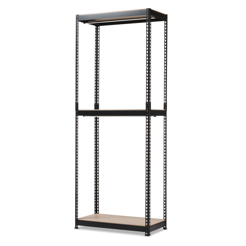 Gavin Black Metal 3-Shelf Closet Organizer for Efficient Storage and Organization