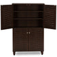 Winda Storage Cabinet Modern and Contemporary 4-Door Dark Brown Wooden Entryway Shoes