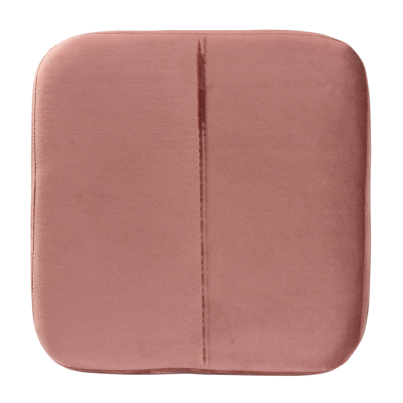 Aleron Ottoman Contemporary Glam Luxe Pink Velvet Fabric Upholstered Gold Finished Metal Storage