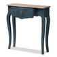 Mazarine Console Table Classic Provincial Blue Spruce Finish for Elegant Home Decor