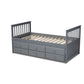 Trine Twin Size Daybed with Trundle Classic Grey Finished Wood Design for Versatile Sleeping and Seating Solutions