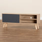 Mallory TV Stand Modern and Contemporary Two-Tone Oak Brown and Grey Finished Wood