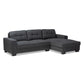 Langley Sectional Sofa Modern and Contemporary Dark Grey Fabric Upholstered with Right Facing Chaise