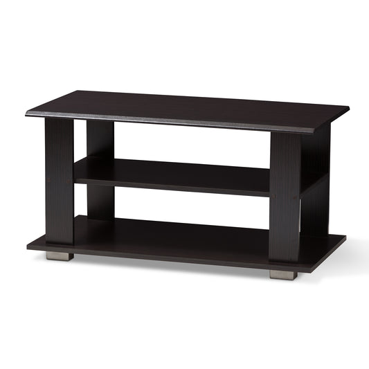 Joliette Coffee Table Modern Contemporary Wenge Brown Finish with Storage and Stylish Design