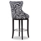 Peace Bar Stool - Modern Zebra-Print Fabric Upholstered Design with Metal Footrest for Stylish Seating