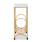 Jacek Modern Wine Cart - Gold Metal with Elegant Marble Tabletop for Stylish Home