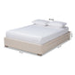 Leni Platform Storage Bed Frame - Modern and Contemporary Beige Fabric Upholstered 4-Drawer Design