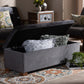 Roanoke Ottoman Modern and Contemporary Grey Velvet Fabric Upholstered Grid-Tufted Storage Bench