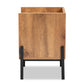 Tasman End Table - Modern Industrial Design with Natural Brown Wood and Black Metal Accents