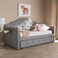 Emilie Daybed Modern Grey Fabric Upholstered Daybed with Trundle for Stylish Guest Accommodations and Versatile Living Spaces