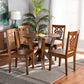 Valda Dining Set Modern Contemporary Transitional Dark Brown Finished Wood 5-Piece