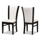 Adley Dining Set Modern 5-Piece Collection with Dark Brown Finish and White Faux Leather Upholstery for Stylish Dining Rooms