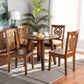 Mina Dining Set Modern Contemporary Transitional Dark Brown Finished Wood 5-Piece