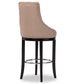 Harmony Bar Stool - Modern Beige Fabric Upholstered Design with Button-Tufting and Metal Footrest