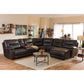 Mistral Modern 6-Piece Dark Brown Bonded Leather Sectional Sofa with Recliners - Stylish Corner Lounge Suite for Living Room Comfort