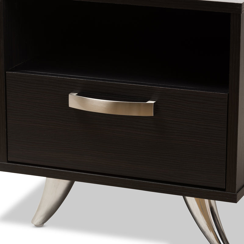 Warwick End Table - Modern Espresso Brown Finished Wood Accent Table for Living Room or Bedroom