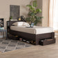 Carlson Twin Size Platform Storage Bed - Modern Espresso Brown Wood with 3 Drawers for Organized Living