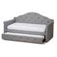 Emilie Daybed Modern Grey Fabric Upholstered Daybed with Trundle for Stylish Guest Accommodations and Versatile Living Spaces