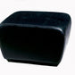 Black Faux Leather Ottoman with Rounded Sides for Stylish Home Decor and Versatile Seating