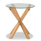 Lida End Table - Modern Contemporary Design with Glass and Wood Finish