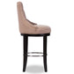 Harmony Bar Stool - Modern Beige Fabric Upholstered Design with Button-Tufting and Metal Footrest