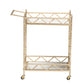 Mela 2-Tier Wine Cart - Contemporary Glam Design with Gold Metal Frame and White Marble Shelves