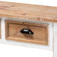 Benedict Console Table Traditional Farmhouse Rustic Design Two-Tone White and Oak Brown Finish with 3 Drawers for Storage