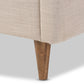 Hannah Platform Bed - Mid-Century Modern Beige Linen