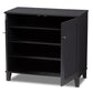 Coolidge Shoe Storage Cabinet Modern and Contemporary Dark Grey Finished 4-Shelf Wood