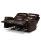 Byron Reclining Loveseat Modern Dark Brown Faux Leather Upholstered 2-Seater Sofa for Living Room Comfort and Style